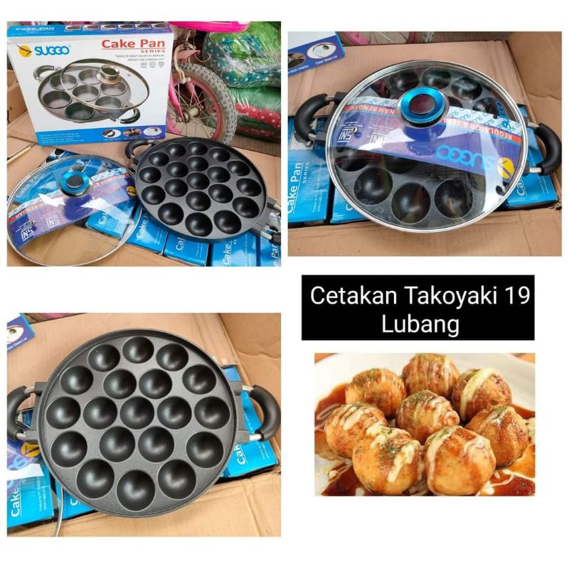 Cetakan Takoyaki 19 Lubang Merk Suggo / Cetakan Takoyaki Berbahan Anti Lengket