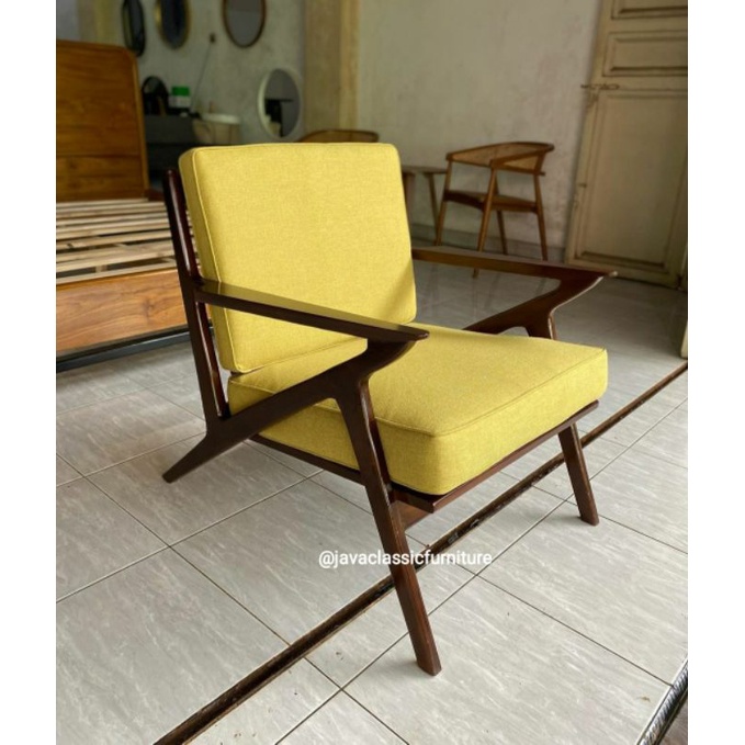 KURSI TERAS SANTAI SCANDINAVIA JOK VINTAGE SOFA RETRO KAYU JATI EMPUK FURNITURE JEPARA-2