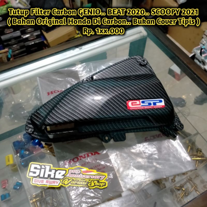 Cover Tutup Filter Beat 2020 Genio Scoopy 2021 Karbon Bahan Original