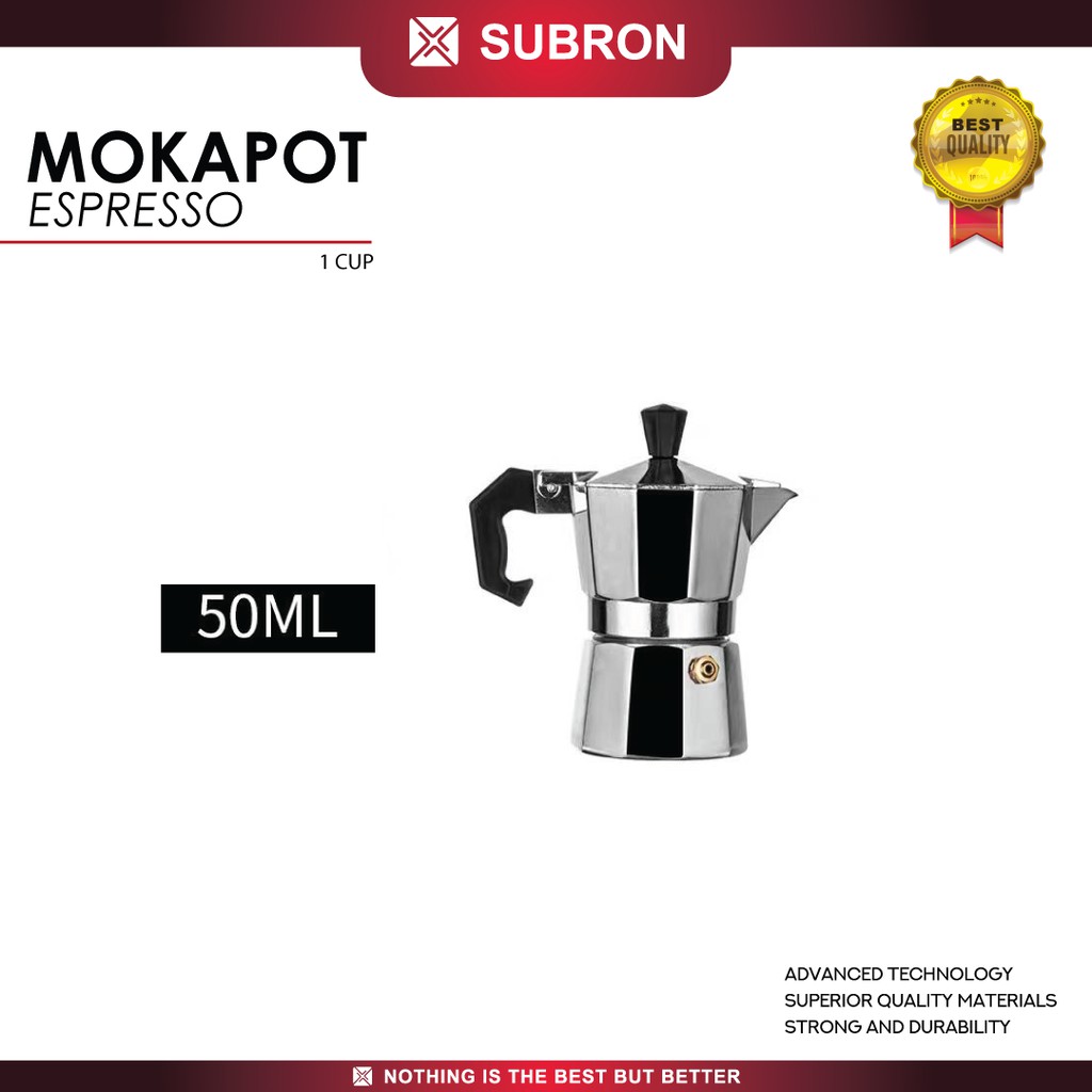 SUBRON Mokapot 1 Cup 50ML Alumunium Coffee maker ESPRESSO Moka pot