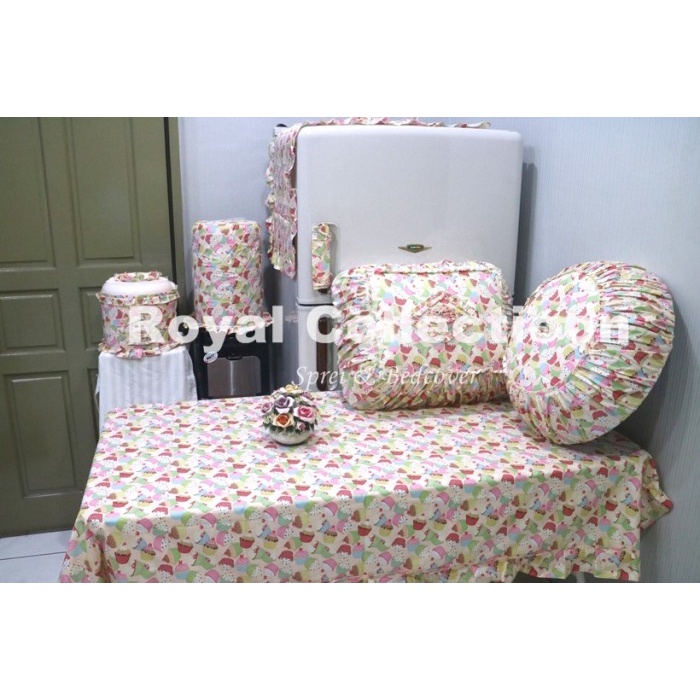 Taplak Meja Makan - Kitchenset / Set Taplak Meja Makan / Homeset Cupcake