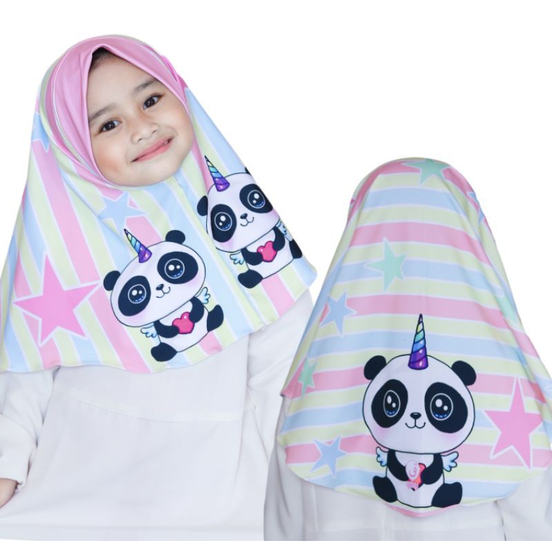 hijab instant motif panda