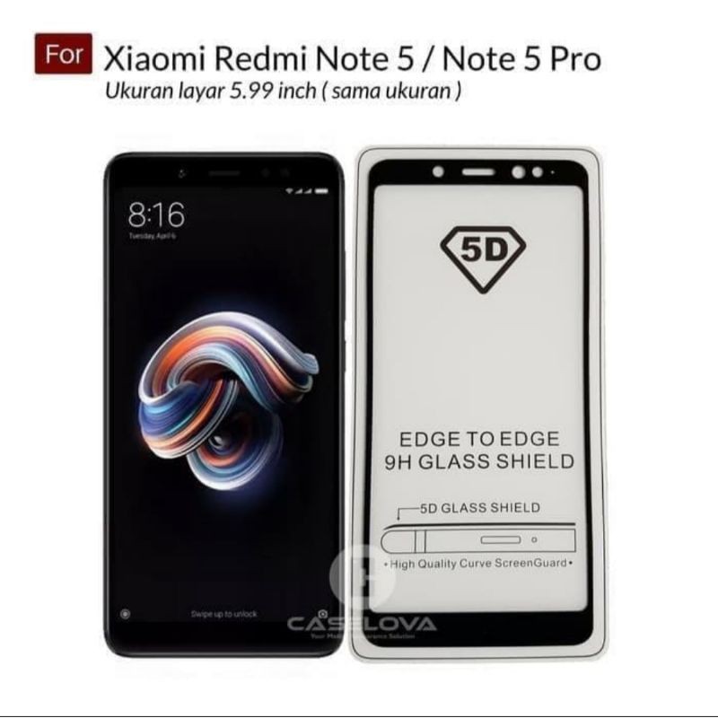 Xiaomi Redmi Note 5 Pro Tempered Glass Full Layar Anti Gores Kaca