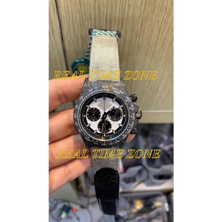 New Arrival Jam Tangan Pria Rolex Daytona Carbon Grey Swiss Eta Factory Matic Garansi 1th