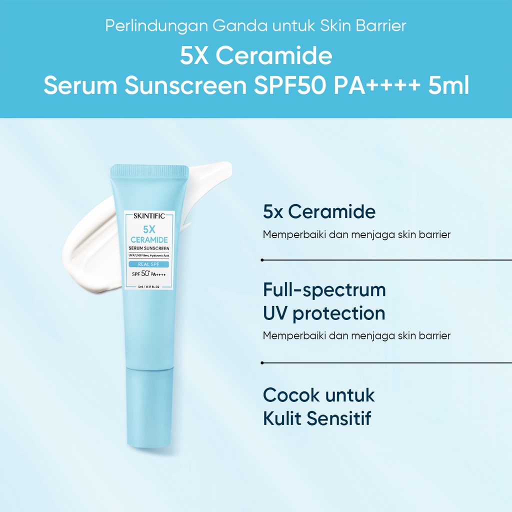 ★ BB ★ SKINTIFIC 5X Ceramide Barrier Repair Travel Kit - Skincare Paket Moisturizer - Cleanser - Soothing toner - Serum Sunscreen