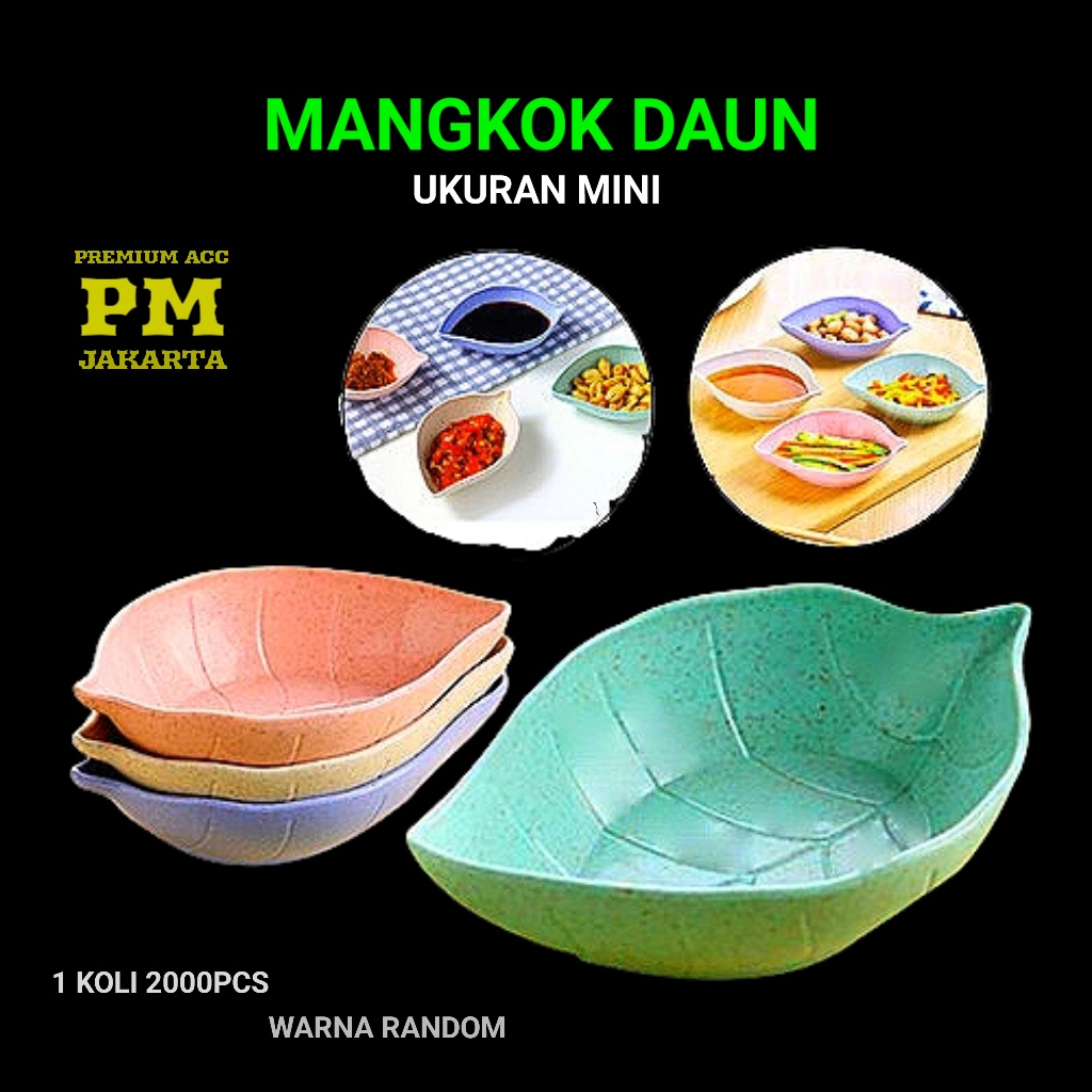 Mangkok Daun Wheat Straw / Mangkuk Daun Tempat Sambal Kecap / Tempat Penyimpanan Makanan