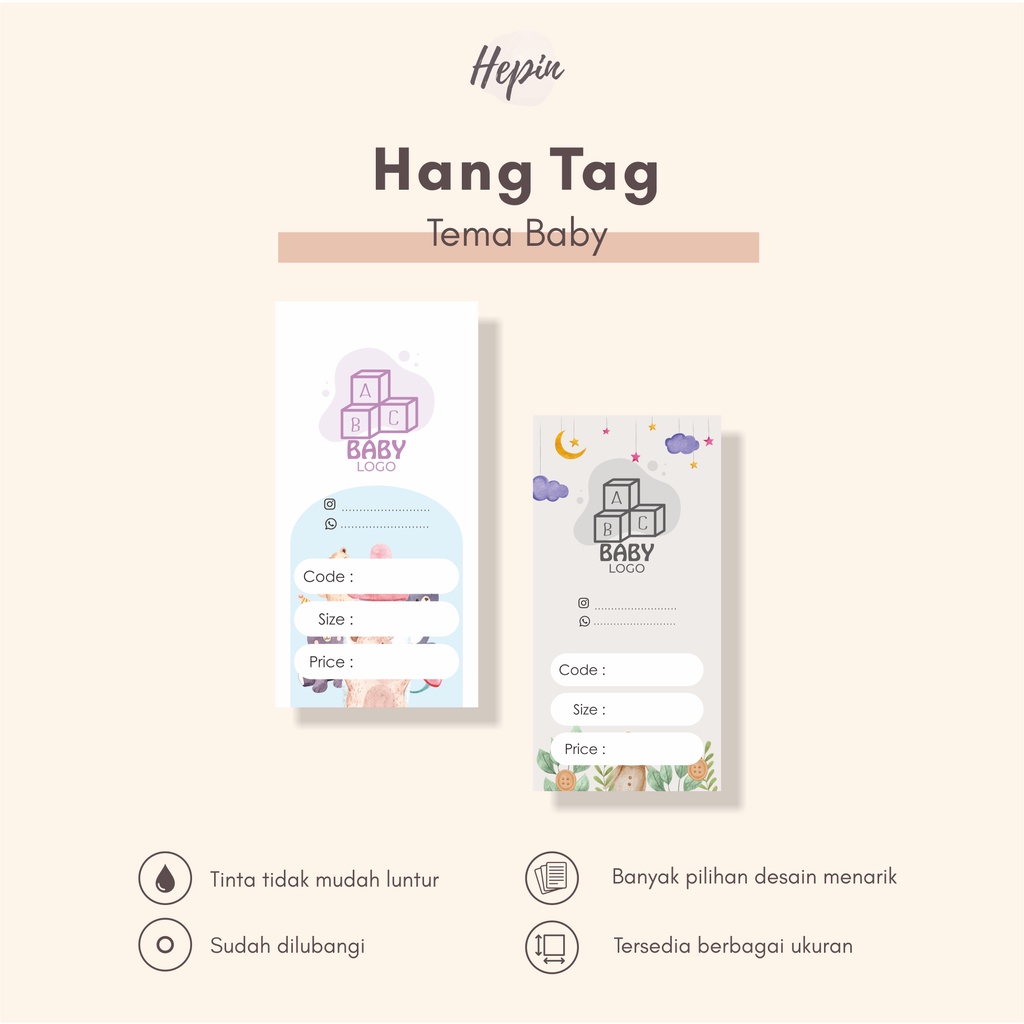 

Hang Tag Baju Tema BAYI Free Desain Murah