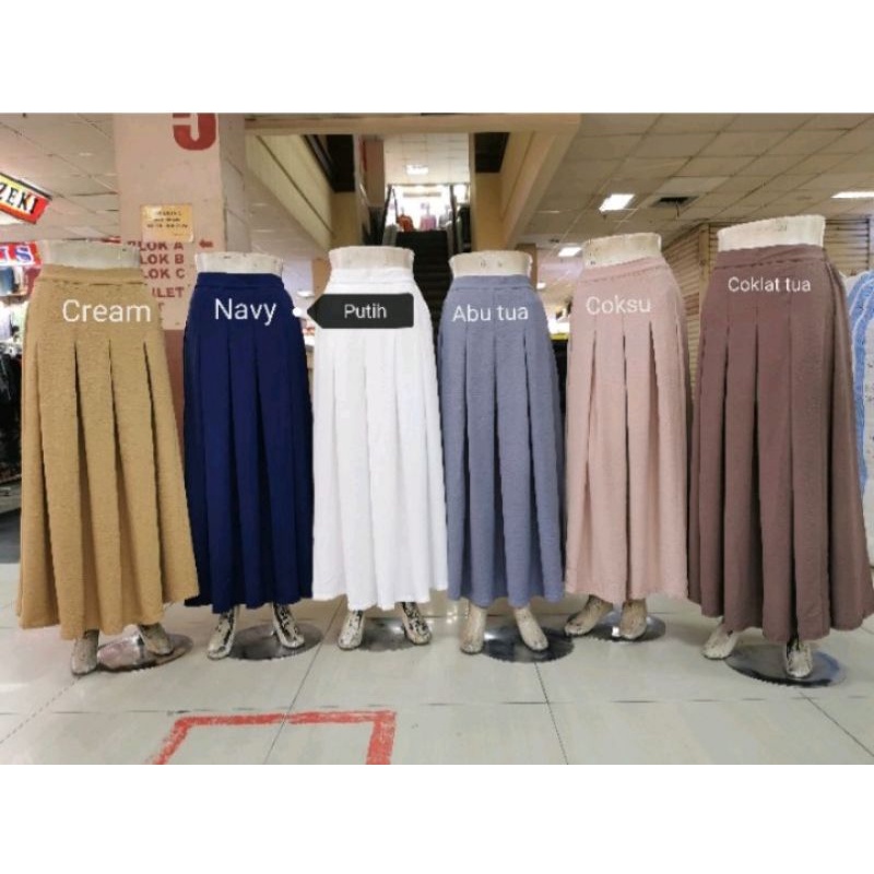 Rok rempel lipit lipit premium import