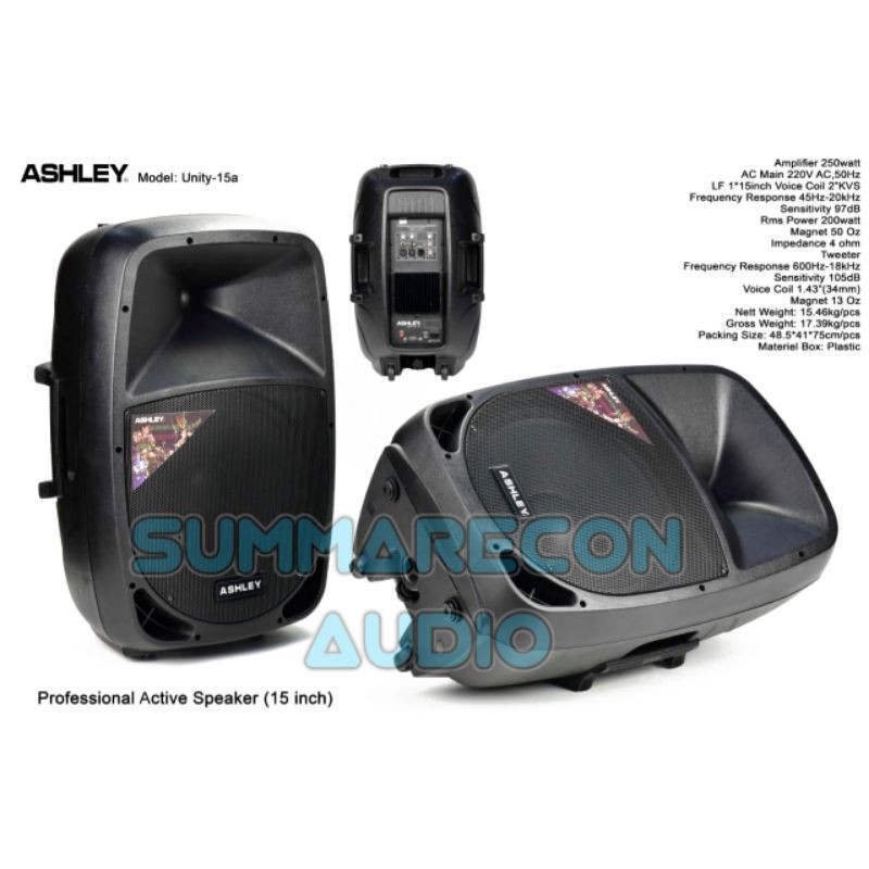 Speaker Aktif Ashley Unity 15A Original 15 inch 1Set