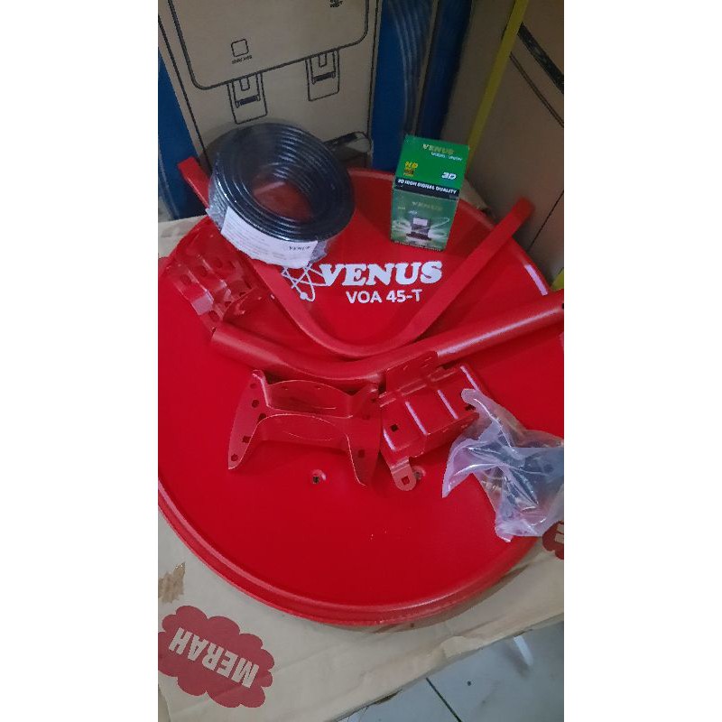 Parabola mini 45cm Venus paket lengkap tanpa resiver saja