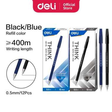 

Pulpen DELI Think Semi Gel pen 0.5mm MURAH (1pack)