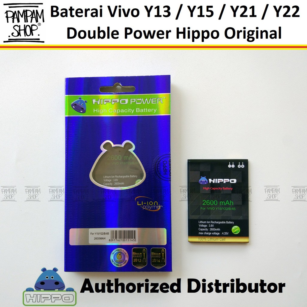 Baterai Hippo Double Power Original Vivo Y13 Y15 Y22 BK-B-65 B65 Batrai Battery Hipo Ori