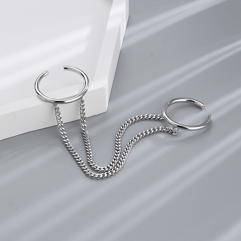 Double-layer Chain Ring Accessories Personality Korean Street Punk Cool Trend