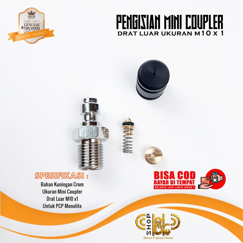 Kupler Mini Drat Luar M10x1 Jantan Penutup Teflon Murah