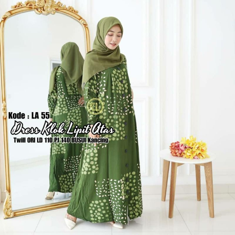 motif baru gamis twill ori elzhaf LA 55