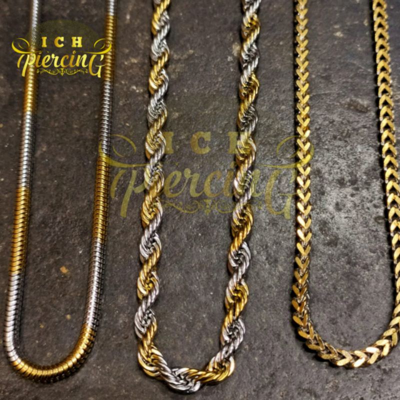 Kalung titanium pria/ kalung titanium anti karat warna kombinasi