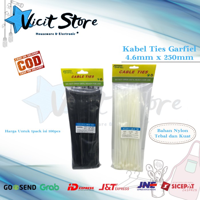 Kabel Ties 25cm x 4.6mm Nylon Tebal Garfiell