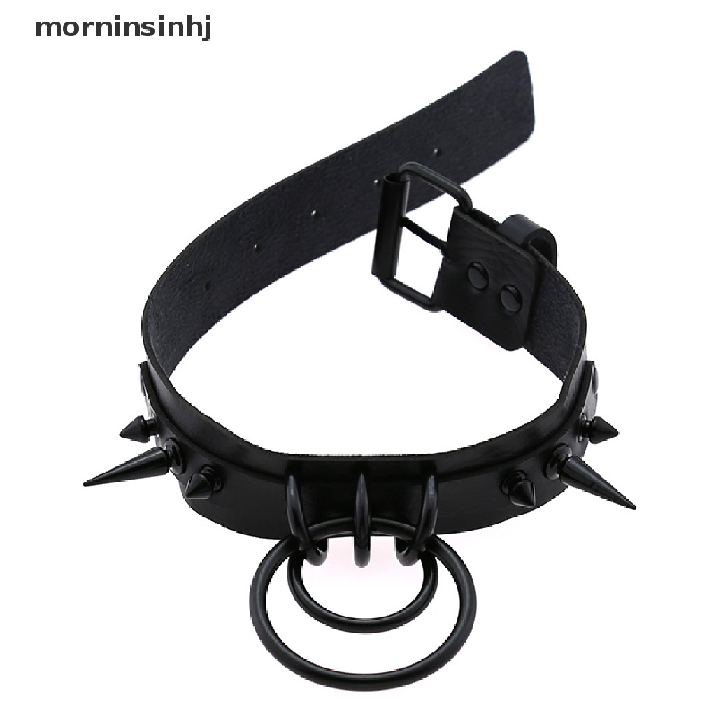 Mor Kalung Choker Bahan Kulit Pu Aksen Rivet Gaya Gothicpunk Untuk Wanita