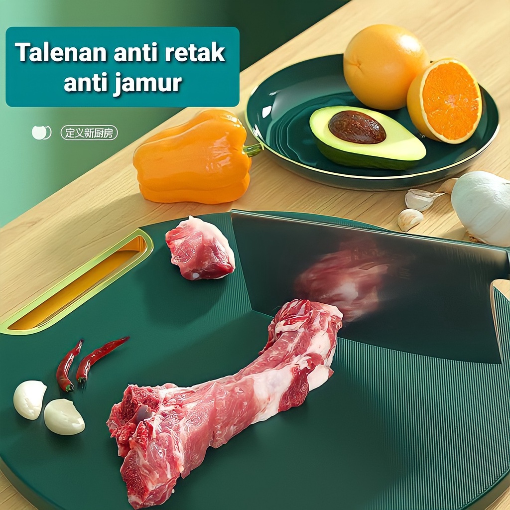 # HJ # Talenan Bulat 2 in 1  Anti Jamur Bakteri dan Parutan Minimalis 2in1 Cutting Board Bahan Plastik  Bisa Berdiri