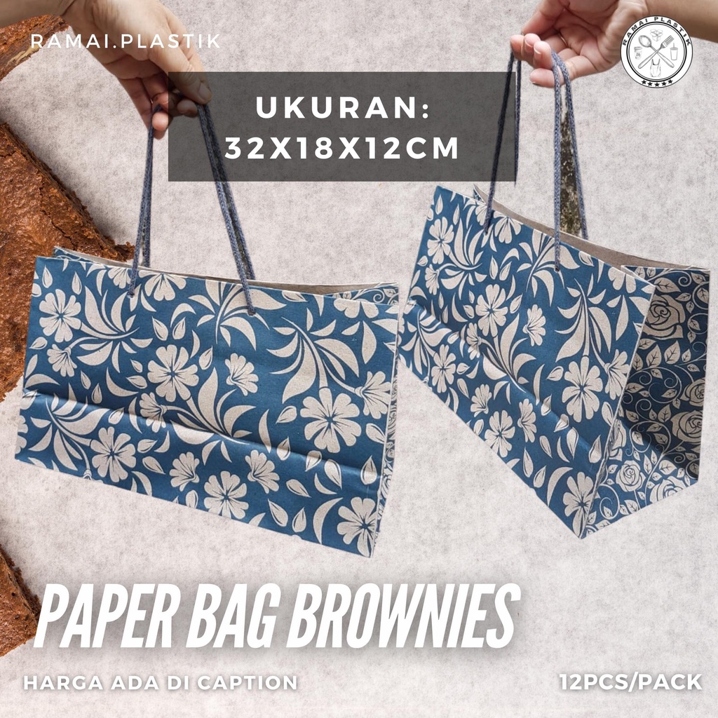 PAPER BAG PERSEGI MOTIF BATIK ISI 12PCS/PACK Tas kertas