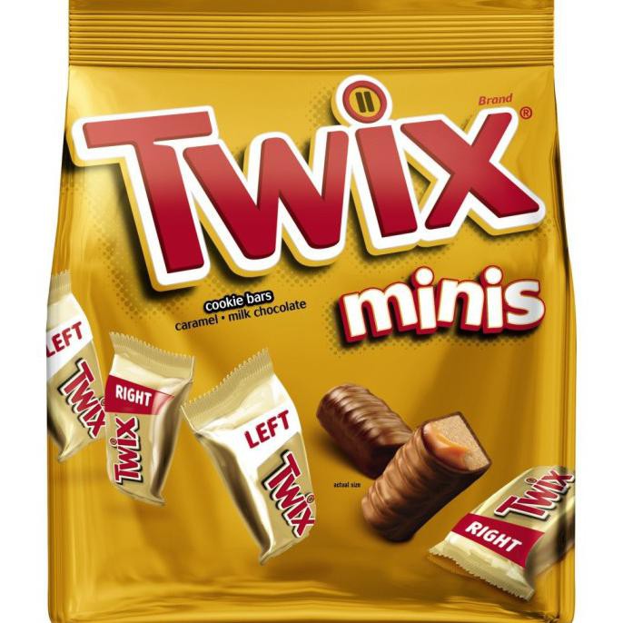 

TERLARIS TWIX MINIS SHARING SIZE CARAMEL CHOCOLATE COOKIE BAR CANDY 275 GR USA