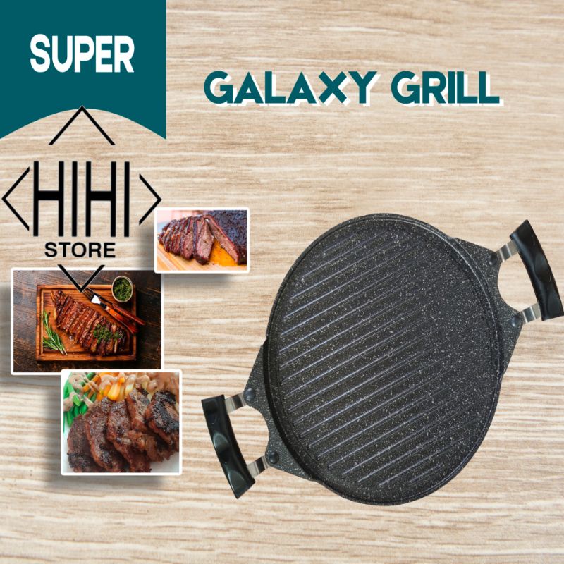 Super Galaxy Grill Marble - Grill Pan Galaxy Marble - Panggangan Bbq Anti Lengket Super Galaxy Grill