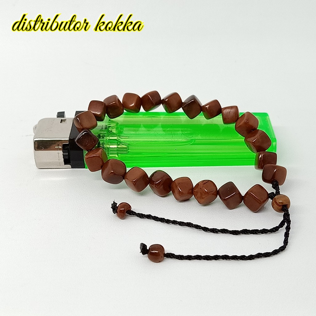 ( SUPER MURAH ) Gelang Kokka kaukah dadu  8 mm coklat