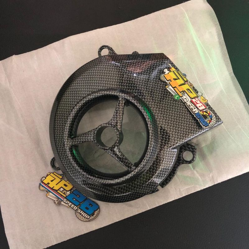 TAMENG KNALPOT DAN TUTUP KIPAS CARBON MIO SMILE MIO SPORTY NEW SOUL OLD FINO OLD CARBON HITAM
