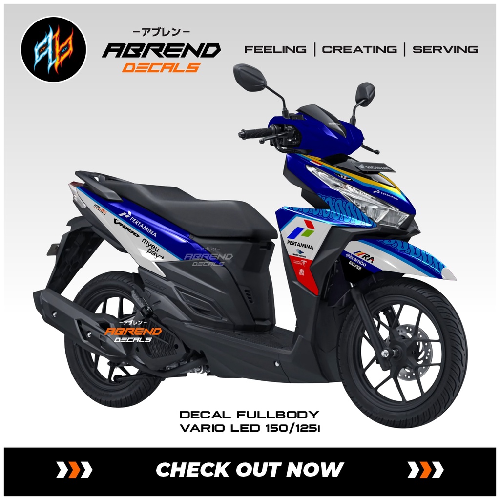 Decal Vario Led 150/125 Mandalika Pertamina / Stiker Motor Honda Vario Stock Decals Custom