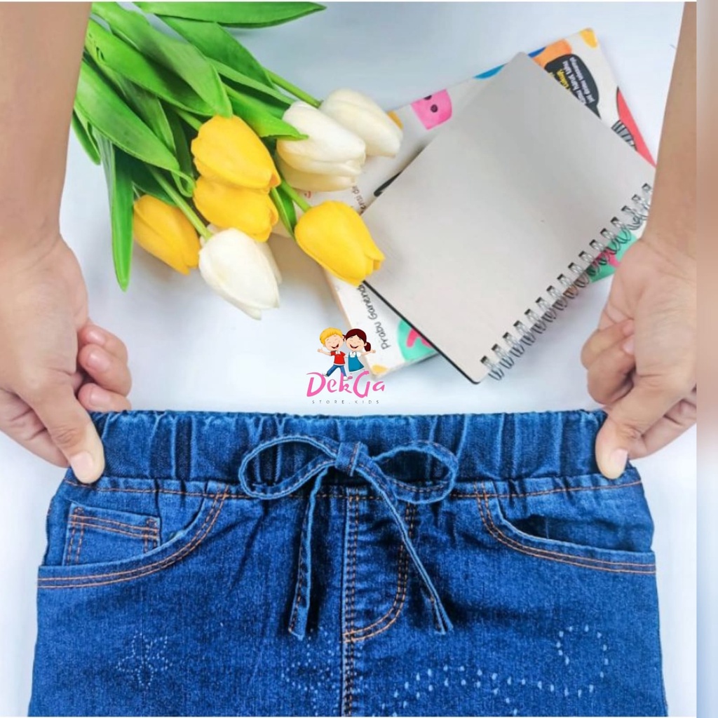 Rok jeans anak 1-9tahun rok tali motif pony miki bawahan rok anak perempuan