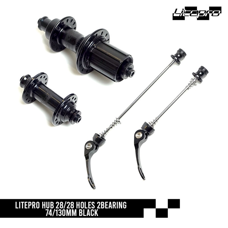 LITEPRO HUB 28/28 HOLES 2BEARING 74/130MM BLACK