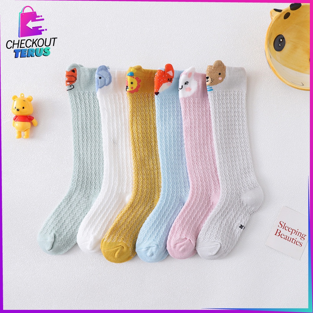 CT P210 Kaos Kaki Jaring Panjang Bayi Karakter Hewan Kaus kaki Motif Korean Style Kaos Kaki Bayi Lucu