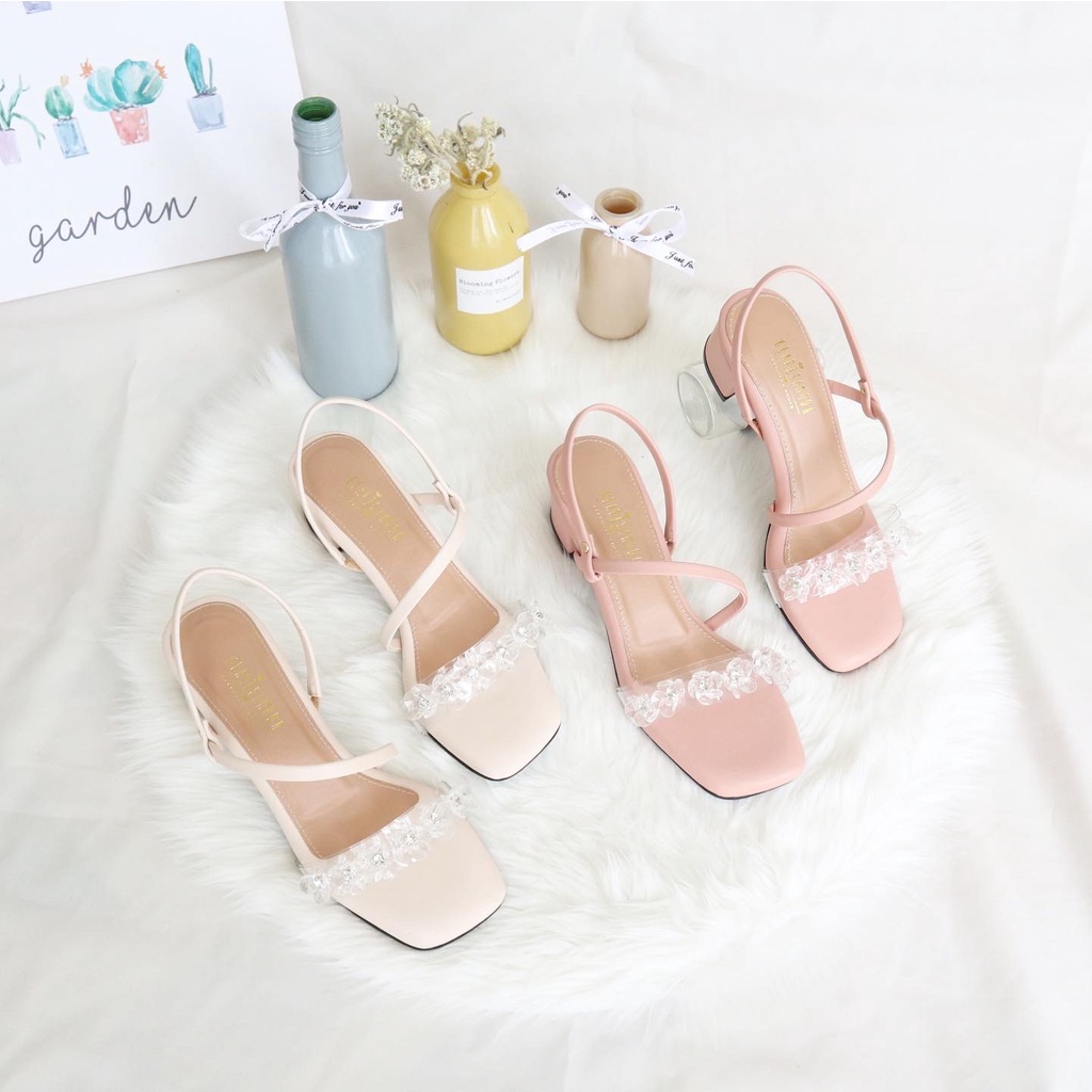 GLARISAMODA Aurora heels 5cm sandal wanita bunga payet nyaman