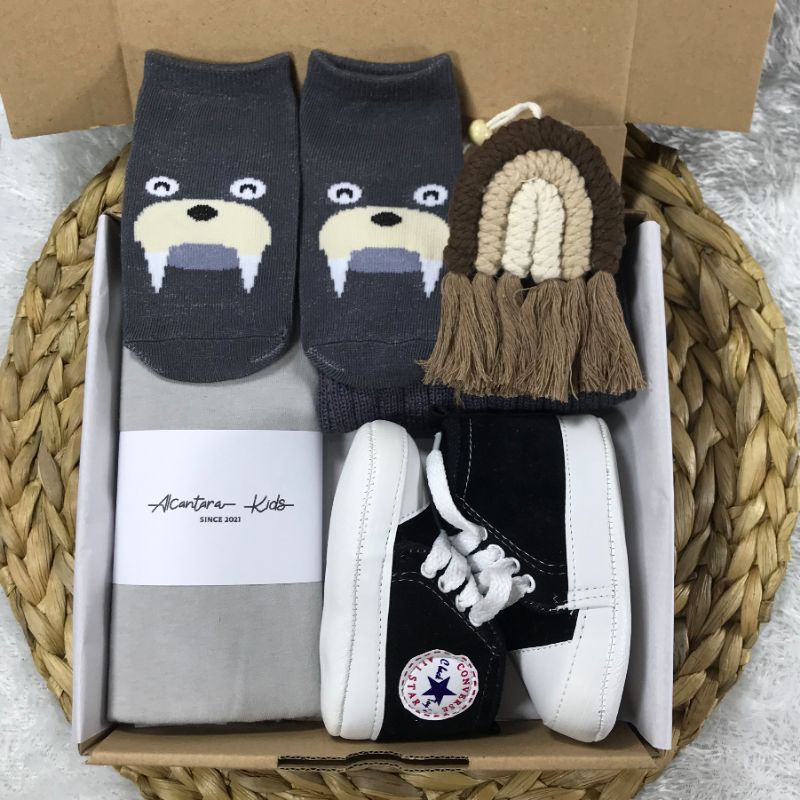 Hampers Bayi Newborn Baby Gift Set Unisex Kado Lahiran Bayi Laki Perempuan-baby grey