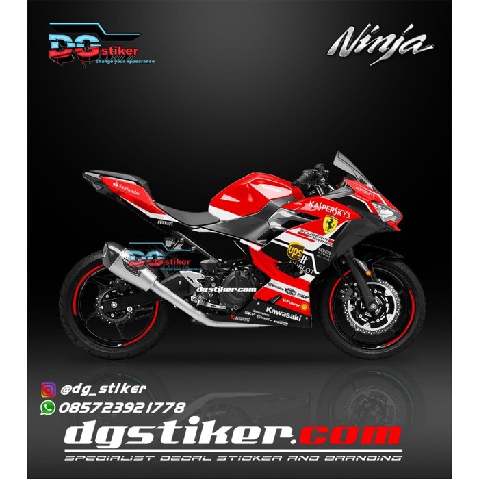 Decal Sticker All New Ninja 250R FI 2018 Merah Ferrari DG Stiker