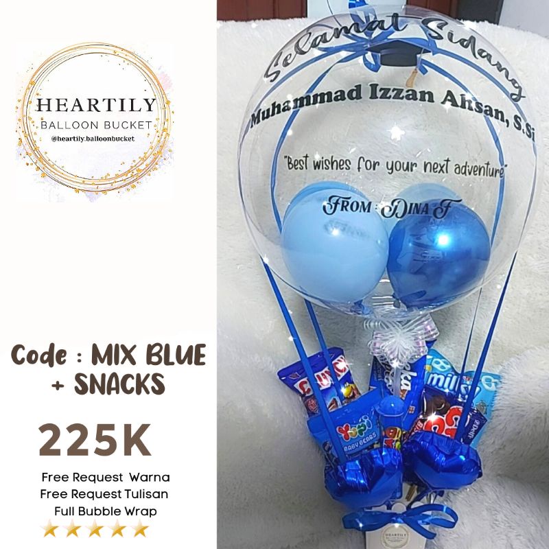 [READY JAKARTA 1HARI JADI] Buket Balon Balloon Bucket Balon Wisuda Snack Balloon Bucket Bunga Snack