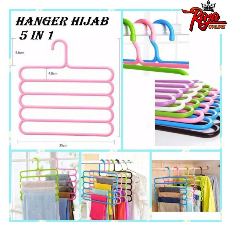 HH05 -HANGER  Gantungan Jilbab syal pakaian jilbab 5 in 1