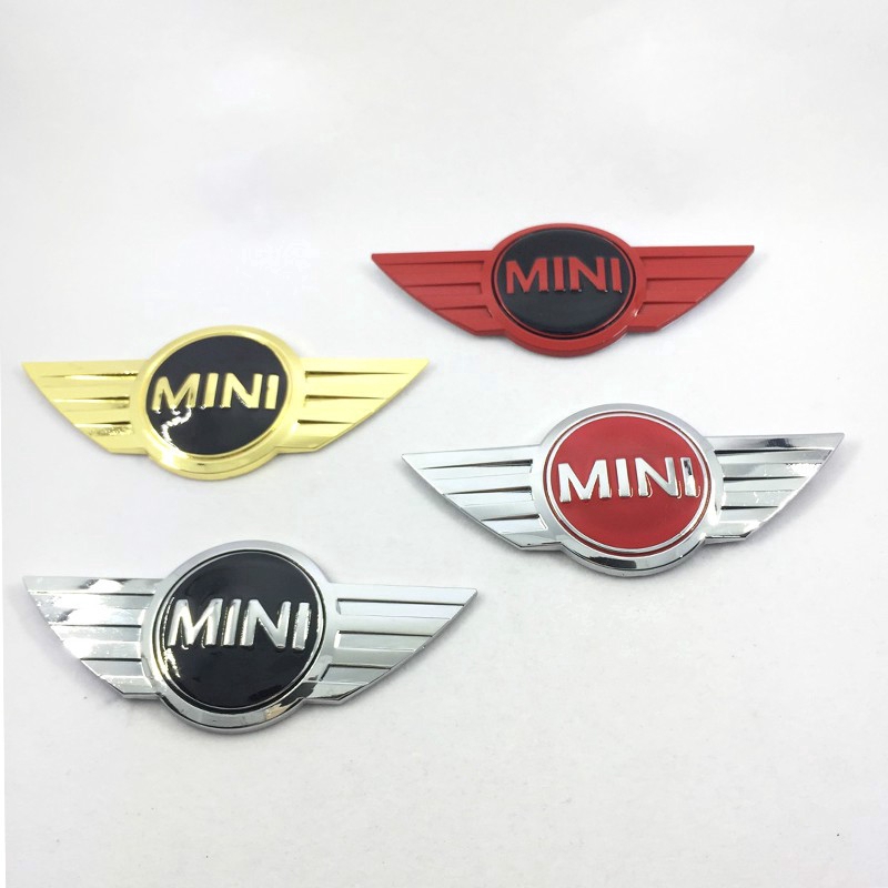 1pc Stiker Emblem Logo Sayap Mini Bahan Metal Untuk Mobil Mini Cooper