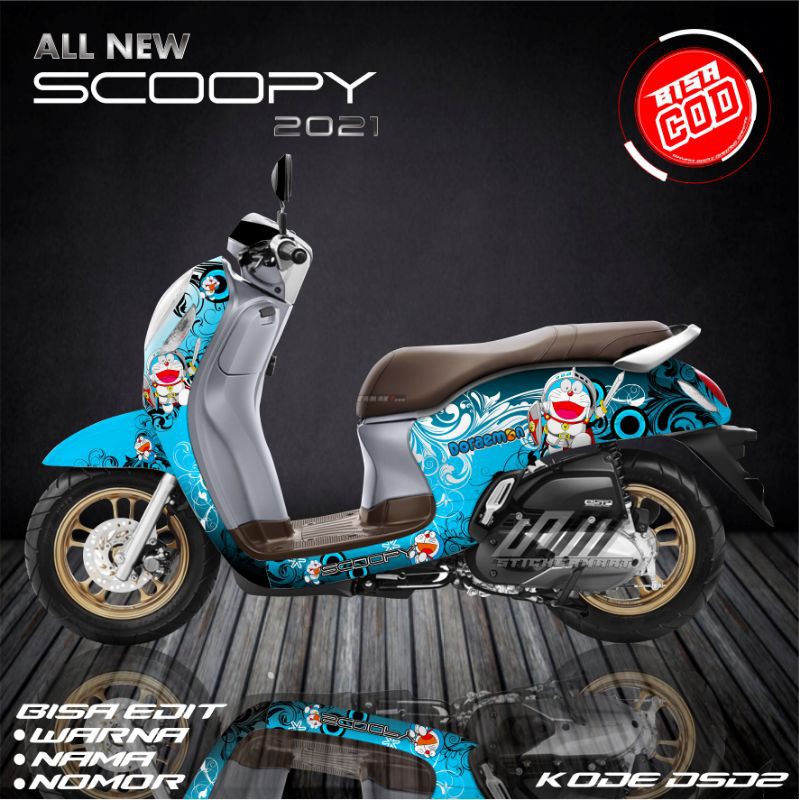 Decal New Scoopy 2021 Motif Doraemon pilihan Variasi Sticker full body