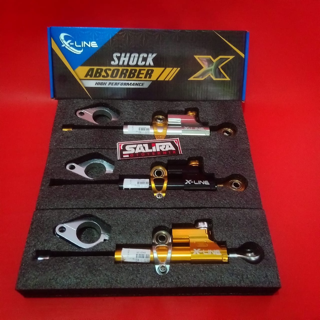Stabilizer Stabiliser Stang Stir Rangka Body 70mm X-Line 601 Hitam Gold Silver