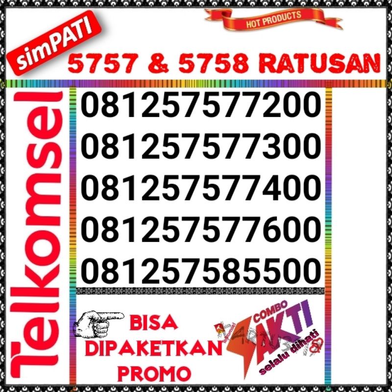 NOMOR CANTIK TELKOMSEL SERI 5758 MAJUMAPAN 5757 RATUSAN
