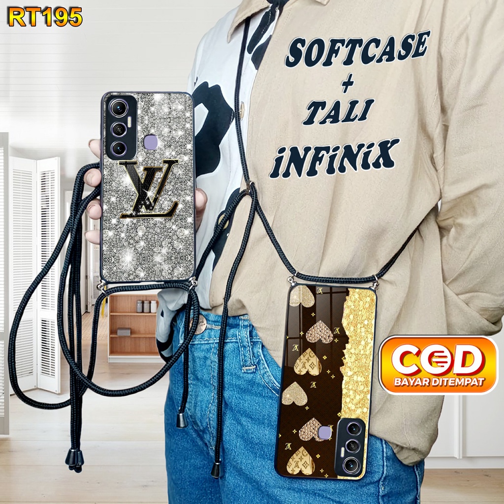 RT195 II  Softcase Kilau + Tali infinix Hot 11 Case Kilau Hot 8 Hot 9 Hot 9 play Hot 10 Hot 10 play 