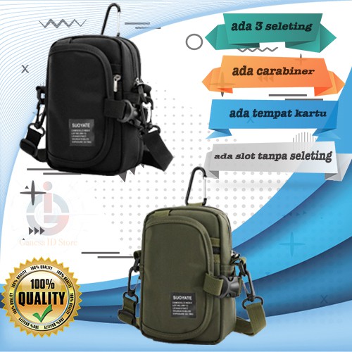 Tas Pinggang Tempat HP Selempang Pria Multifungsi Slempang Cowok murah Suoyate 130