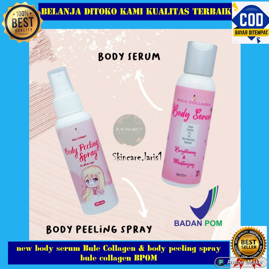 body serum Bule Collagen & body peeling spray bule collagen BPOM