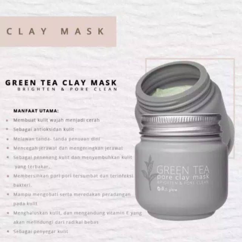 MASKER MS GLOW/CLAY MASK MS GLOW/CHARCOAL CLAY MASK/GREEN TEA CLAY MASK MS GLOW MASKER WAJAH