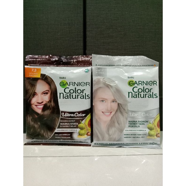 1 Paket Garnier Color Natural Ash Blonde + Golden Brown isi 2