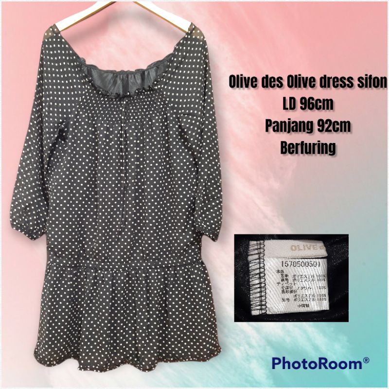 Olive des Olive dress wanita sifon