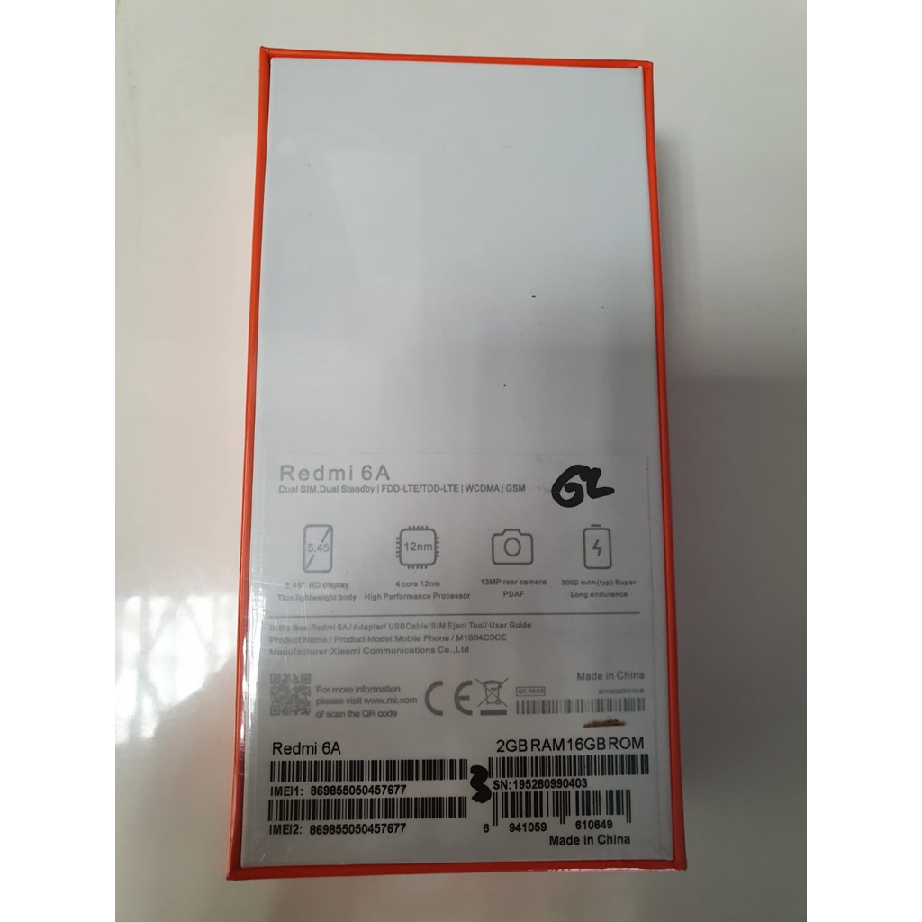 Xiaomi Redmi 6A 16GB RAM 2GB