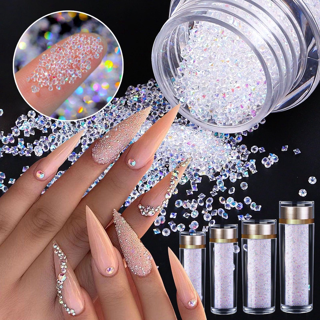 Preva Kuku Kristal Botol Rhinestones Transparan Microbead Diamond Elf Beads