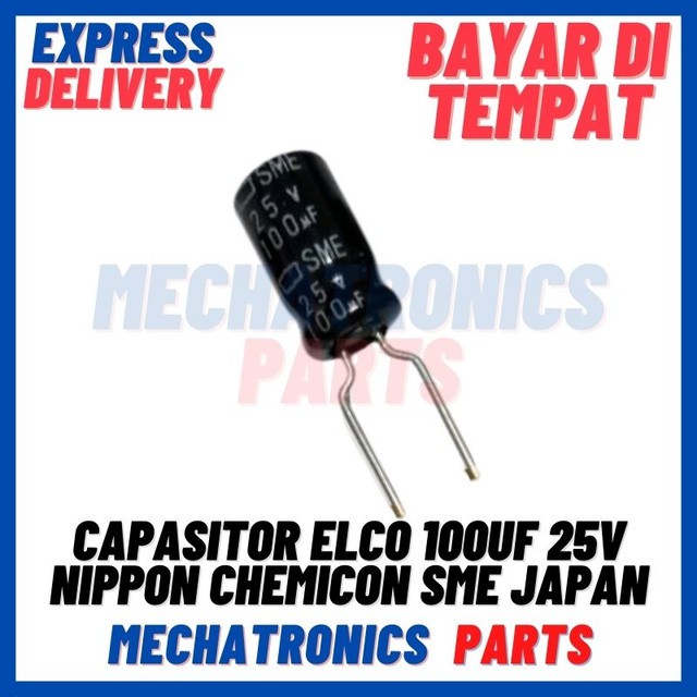 [PAS-9518] CAPASITOR ELCO 100UF 25V NIPPON CHEMICON SME JAPAN